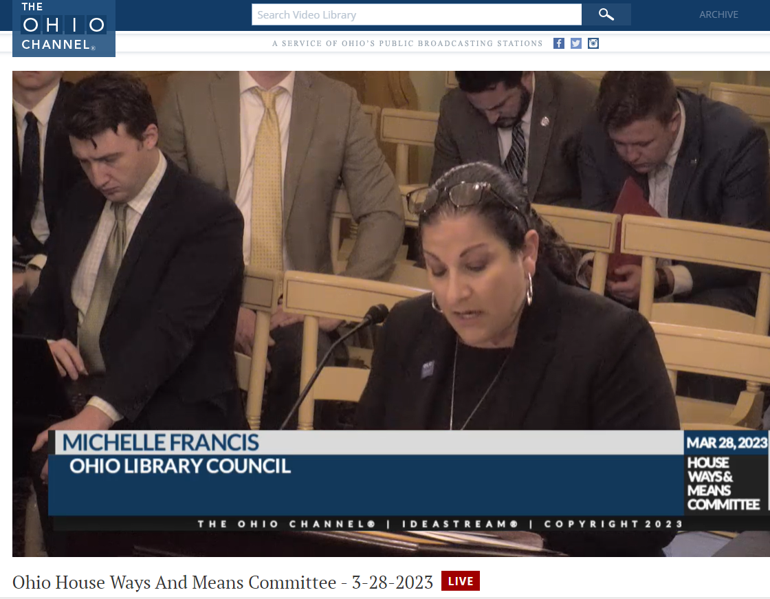 OLC Testifies on House Bill 1 Ohio Library Council
